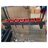 Metal Tool Rack With Red Holders