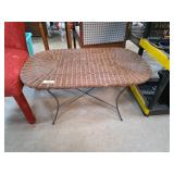Wicker Table with Metal Base