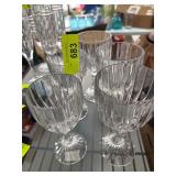Five Clear Glass Goblets