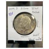 1974-S Eisenhower Silver Dollar Coin