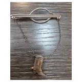 Sterling Silver Boot with 10k Gold Boot Topper