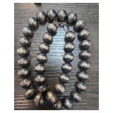 Sterling Silver Beaded Necklace, 137g