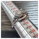 Sterling Silver Frog Ring, Size 5.5