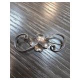 Sterling Silver Floral Brooch, 7g