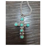 Sterling Silver Cross & Chain with Non-Silver Clas