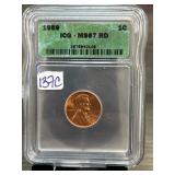 1959 ICG MS67 RD Lincoln Cent