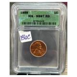 1959 Lincoln Cent ICG MS67 RD