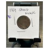 1869 Shield Nickel in Holder