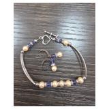 Sterling Silver and Bead Jewelry Set