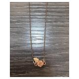 Gold-Fill Necklace With Rose and Leaf Detail