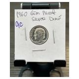 1960 Gem Proof Silver Dime in Holder