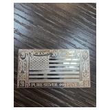 20-Gram Pure Silver Bar with Flag Design