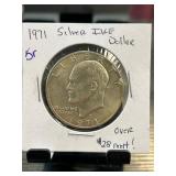 1971 Silver Eisenhower Dollar Coin