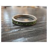 Sterling Silver Band With Peridot Stones