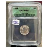 1959 ICG MS67 Roosevelt Dime