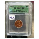 1959 Lincoln Cent ICG MS67 RD