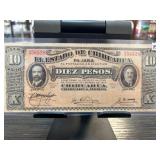 1915 El Estado de Chihuahua Diez Pesos Note