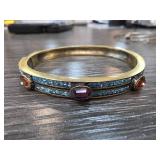 Heidi Daus Gold-Tone Bangle with Gemstone Accents