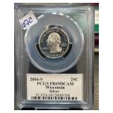 2004-S Wisconsin Silver Quarter PCGS PR69DCAM
