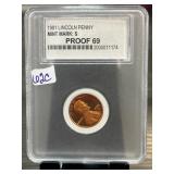1981 Lincoln Penny Proof 69 by PCC