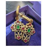Elizabeth Taylor Gold-Tone Earrings with Gemstone