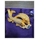 Elizabeth Taylor-Inspired Gold-Tone Fish Pin