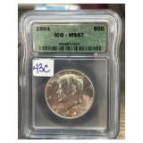 1964 ICG MS67 Kennedy Half Dollar