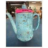 Blue Ceramic Speckled Coffee Pot With Lid