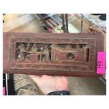 Hand-Carved Wooden Plaque With Sealed Mark