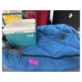 Igloo 6 Cooler and Blue Sleeping Bag Set