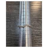 Sterling Silver Curved Ring with Stones