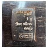 Valcambi Suisse 1g Fine Silver Bar
