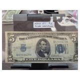 1934D $5 Silver Certificate Currency Note