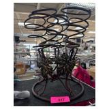 Decorative Metal Stand with Leaf Motif
