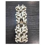 Coro White Enamel Leaf Motif Bracelet