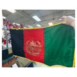 Afghanistan Flag with Yellow Fringe Trim