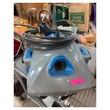 Gray and Blue Canister Vacuum Cleaner