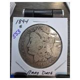 1894 Morgan Silver Dollar " Rare Date