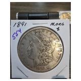1891 Morgan Silver Dollar Coin