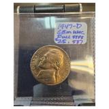 1947-D Jefferson Nickel Gem Uncirculated Full Step