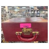 Luce Red Leatherette Box With Mirror and Latch