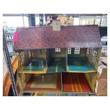 Metal Dollhouse With Furniture and Figures