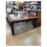 Wooden Dining Table With Black Painted Legs