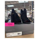 Vince Camuto Black Heels with Snakeskin Detail