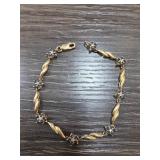 Sterling Silver Bracelet with Floral Design
