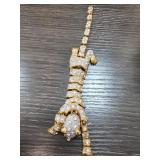 Gold-Tone Panther Brooch With Rhinestones