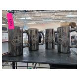 Four Silver-Toned Guantanamo Bay Beer Mugs