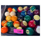 Pool Balls in a Carrying Case