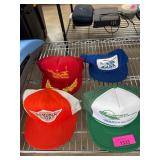 Four Vintage Trucker Hats