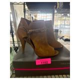 Vince Camuto Brown Suede Peep-Toe Heels